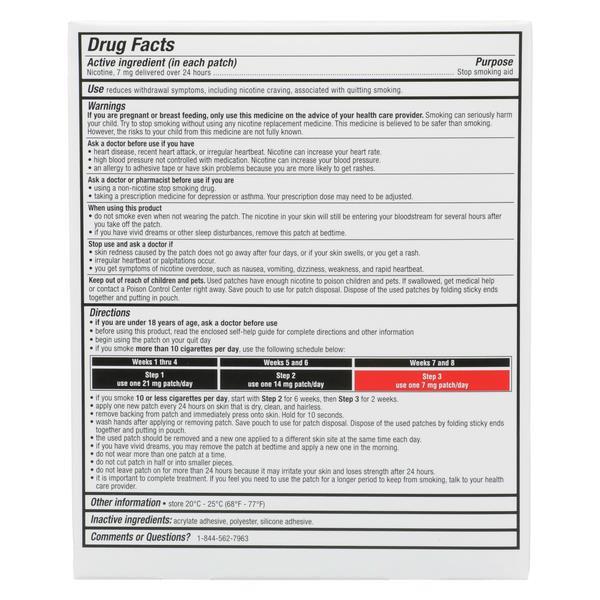 7 mg patch how many cigarettes TopCare Health Clear Nicotine Patch 7mg Step 3 Stop Smoking Aid