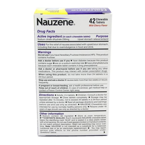 ナックスさん専用　57枚 Nauzene Upset Stomach & Nausea Relief Wild Cherry Chewable Tablets
